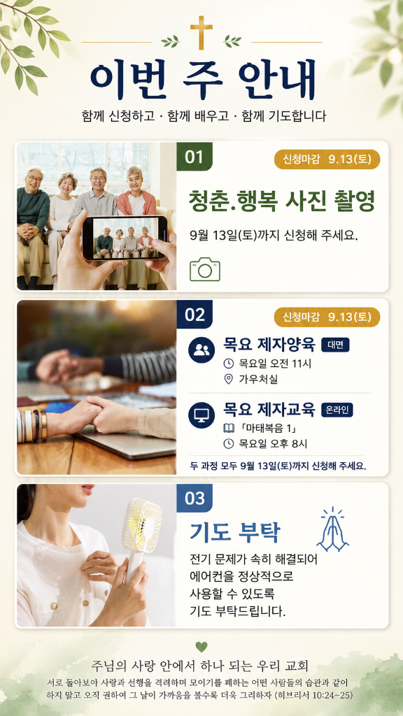 이번 주 안내